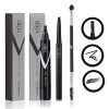 VOID Homme Kit de Stylo à Barbe Marron Clair, Pack de 3 Crayon Barbe Imperméable, Brosse Barbe Homme, Stylo Barbe Homme pou