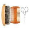 Kit de brosse de barbe, hommes visage barbe nettoyage brosse de rasage visage masseur Groooming appareil outil Beard Kit 