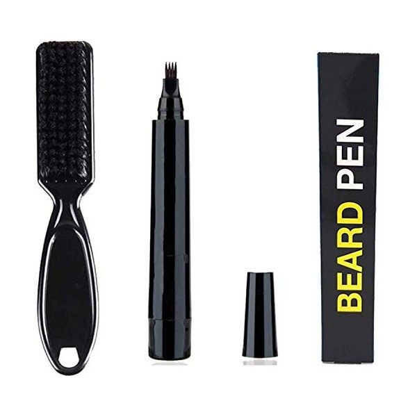 Beard Pen Beard Filler Pencil And Brush Beard Enhancer Waterproof Moustache Coloring Shaping Tools, Fast Camouflage Natural H