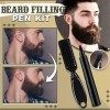 Beard Pen Beard Filler Pencil And Brush Beard Enhancer Waterproof Moustache Coloring Shaping Tools, Fast Camouflage Natural H