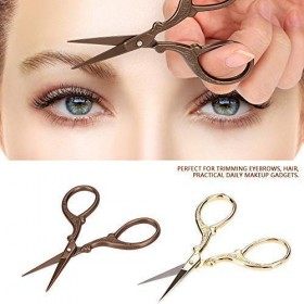 2pcs Ciseaux de précision ciseaux beauté maquillage garniture pour hommes courbé arrondi visage moustache cheveux nez cheveux