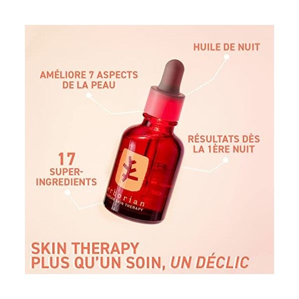 Erborian - Skin Therapy - Huile de Nuit Visage Multi-perfectrice - Réduit les Signes de Fatigue - Tous types de peaux - Soin ...