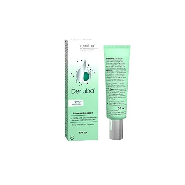 DERUBA Crème Spéciale Anti-rougeurs - 30ml Couperose - SPF50 Crème Jour et Nuit