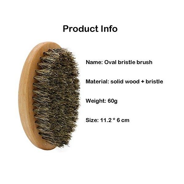 NganSuRong Ensemble de rasage pour homme avec ciseaux et peigne, brosse en bois, poils de bois, kit de soins de coiffure, acc