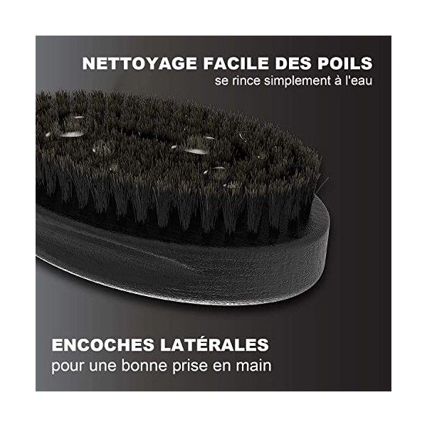 Brosse à barbe en bois KHAMIS - Brosse à barbe élégante en bois naturel pour la moustache et la barbe complète - Brosse à che