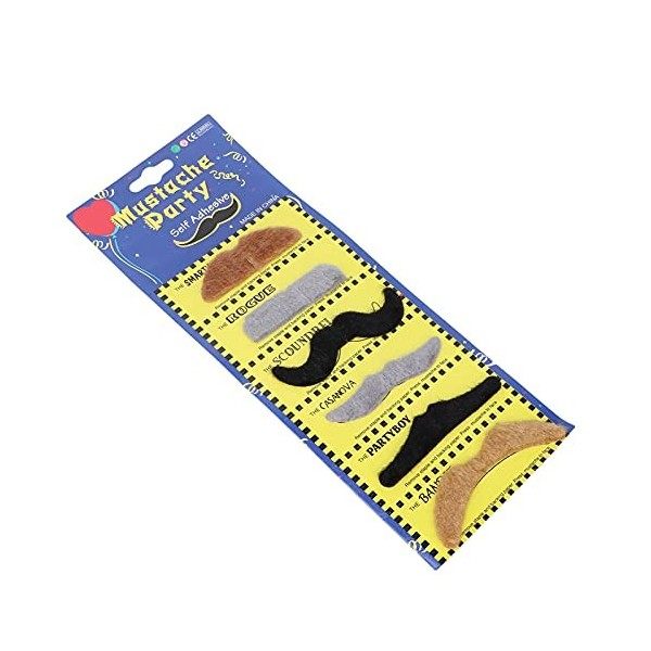 Moustache Auto-Adhésif Moustache Bâton, 6 Pièces Auto-Adhésif Nouveauté Moustache à Coller 6 Pièces Auto-Adhésif Nouveauté Mo