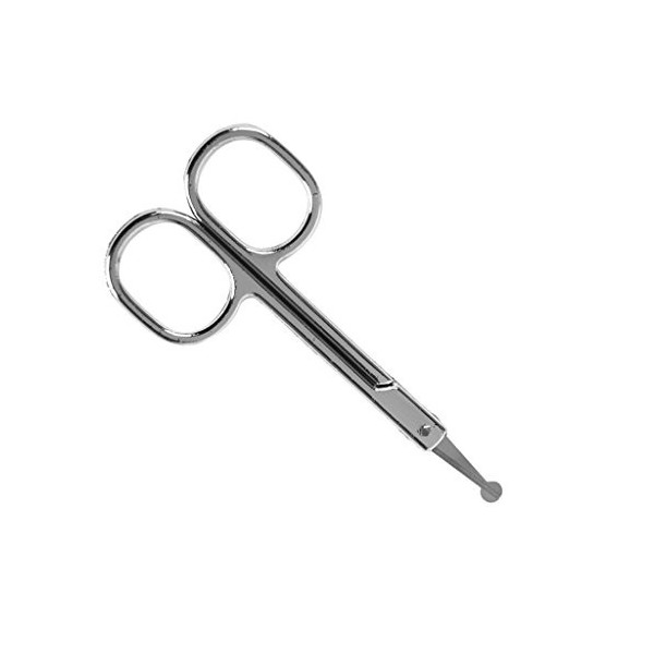 Harilla Mini Bout Rond de Sécurité de Tondeuse de Ciseaux Dépilateur de Nez de Moustache Droite