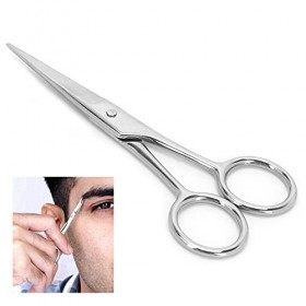 Ciseaux à Barbe, Ciseaux de Coupe de Moustache Pratiques et Confortables en Acier Inoxydable pour la Coupe de Barbe MJ-LF011 