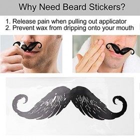 Autocollants Moustache Barbe, Protège Moustache Accessoire Épilation Nez Homme Femme Protection Peau - Auto-Adhésif