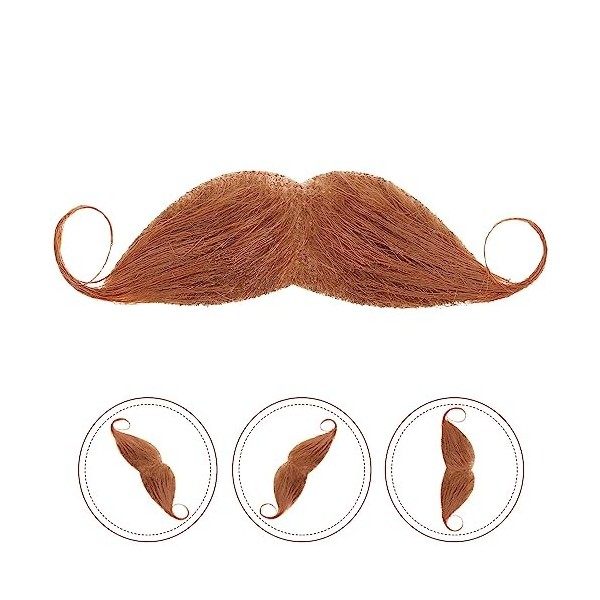 Amosfun Fausse Moustache Moustache Réaliste Fausse Moustache Barbe Artificielle Perle Réaliste Pour La Fête