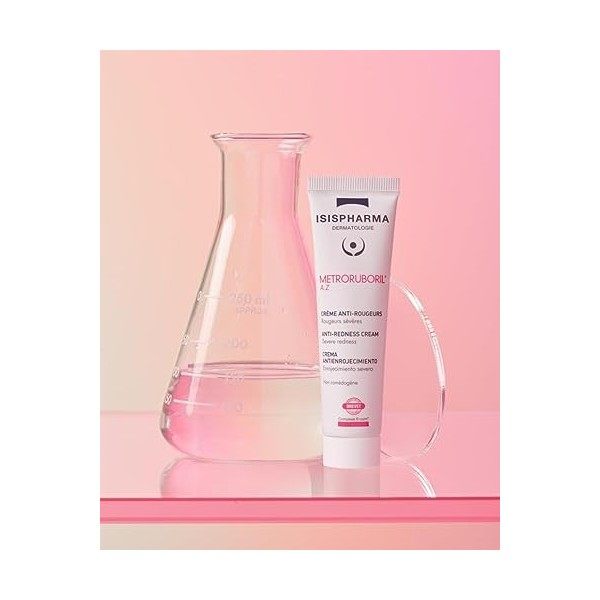 Isispharma - Crème METRORUBORIL A.Z Anti-rougeurs 30 ml – Conçu avec 15% d’Acide Azélaïque - Diminue Les Rougeurs, Améliore L