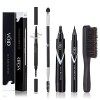 VOID Homme Kit de Remplissage de Barbe Gris, Pack de 5 Crayon à Barbe Imperméable, Brosse Barbe Homme, Stylo à Barbe Homme,