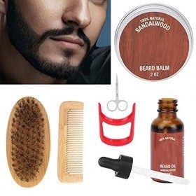 Kit de coupe de barbe, kit de soin de barbe de style de barbe adoucissant pour la maison pour hommes pour salon de coiffure