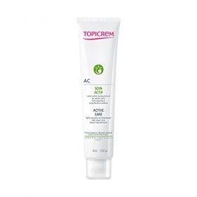 Topicrem - AC Soin Actif - Soin Anti-Imperfections Visage - Crème Boutons, Points Noirs, Acné - Peau Lisse et Matifiée - Peau...
