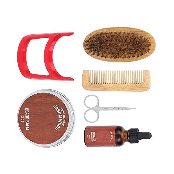 Kit de coupe de barbe, kit de soin de barbe hydratant adoucissant pour salon de coiffure pour la maison