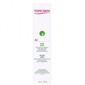 Topicrem - AC Soin Actif - Soin Anti-Imperfections Visage - Crème Boutons, Points Noirs, Acné - Peau Lisse et Matifiée - Peau...