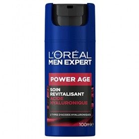 LOréal Men Expert - Soin Visage Revitalisant & Anti-Âge pour Homme - À lAcide Hyaluronique - Pour Tous Types de Peaux - Pow