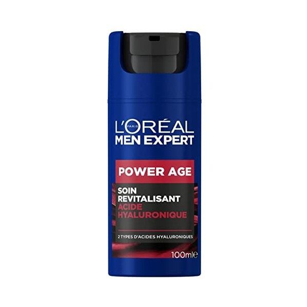 LOréal Men Expert - Soin Visage Revitalisant & Anti-Âge pour Homme - À lAcide Hyaluronique - Pour Tous Types de Peaux - Pow C...