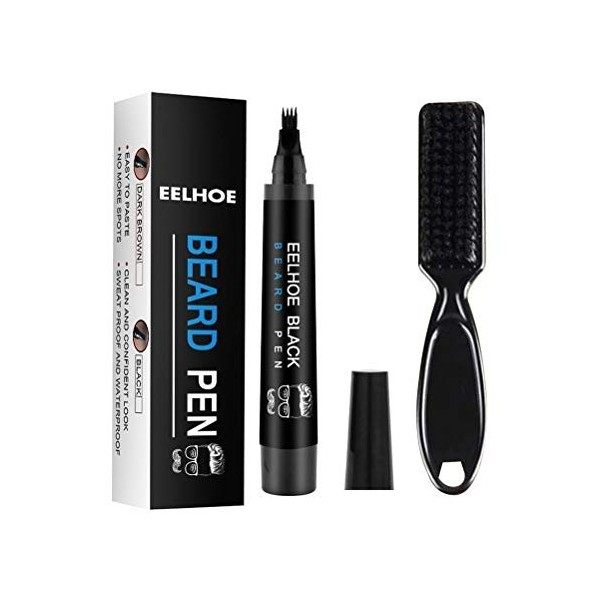 Nevay Kit de remplissage de barbe, stylo à barbe étanche, stylo de remplissage de barbe, brosse pour rehausser la barbe, mous