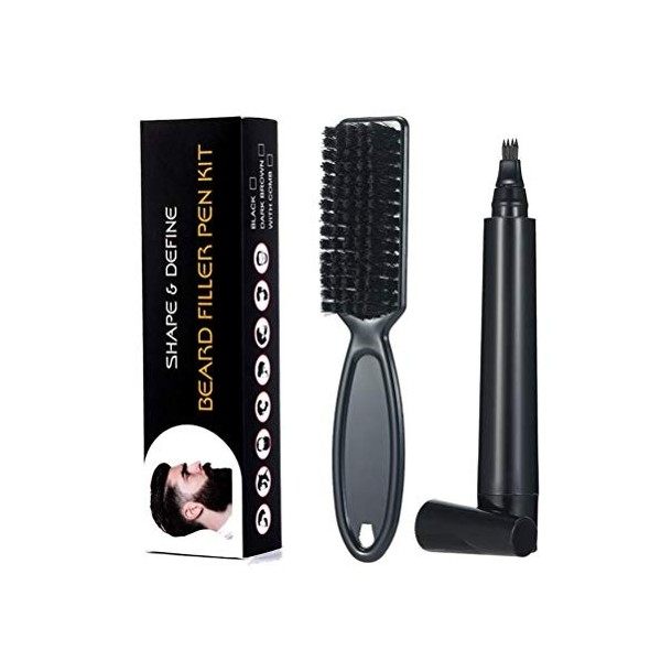 HUSHUI Remplisseur de Crayon de Barbe pour Hommes, remplisseur de Stylo de Barbe pour Hommes, Stylo de Remplissage de Barbe P