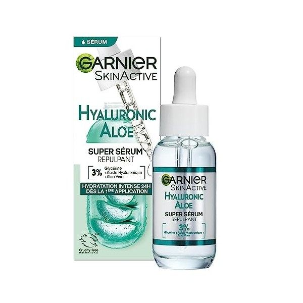 Garnier SkinActive - Sérum Repulpant Hyaluronic Aloe - Soin Enrichi en Acide Hyaluronique et Aloe Vera - Pour Tous Types de P...