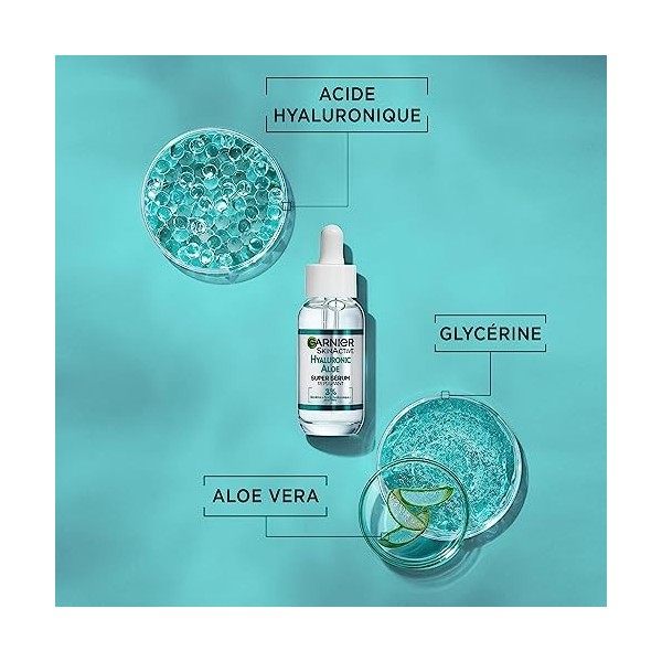 Garnier SkinActive - Sérum Repulpant Hyaluronic Aloe - Soin Enrichi en Acide Hyaluronique et Aloe Vera - Pour Tous Types de P...