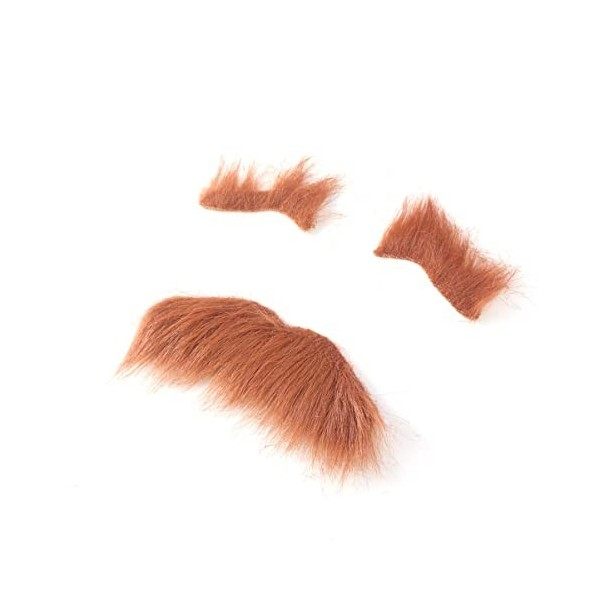 TENDYCOCO Halloween Fausse Moustache Sourcils Barbe Kit Auto-Adhésif Poils du Visage Drôle Moustache Kit Cosplay Accessoires 