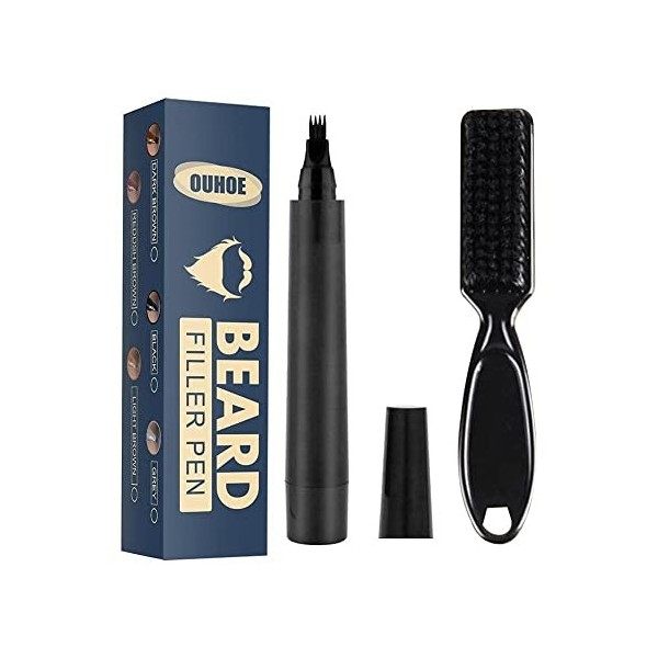 Kit stylo de remplissage de barbe avec brosse pour homme et moustache