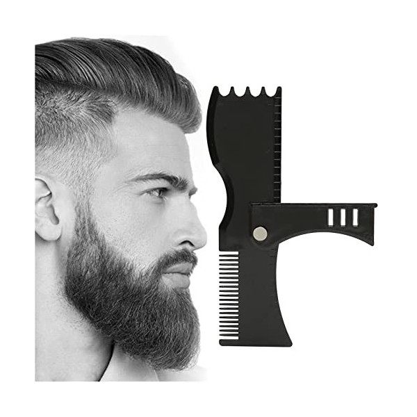 Barbe Shaper, Outil de Mise en Forme de Barbe pour Hommes, Modèle de Guide de Gamme de Barbe, Parfait pour le Style et les Bo