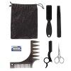 Kit de Toilettage de Barbe pour Hommes, Kit de Toilettage de Barbe Stylo de Coupe de Barbe Pinceau Ciseaux Moustache Ensemble