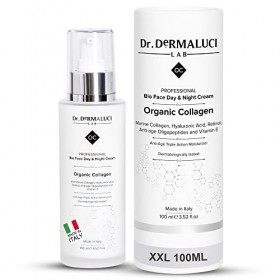Creme Hydratante Visage Collagene et Acide Hyaluronique BIO 100ml, Rétinol, Vitamine C+E, Oligopeptides, Aloe Vera, Huile de ...