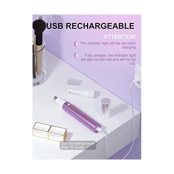 Tondeuse Nez Femme,Rechargeable 2en1 Tondeuse Nez Oreilles Femme, Tondeuse Professionnelle Indolore Pour Sourcils et Poils Du