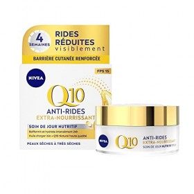 NIVEA Q10 Power Anti-Rides Soin de Jour + Extra-Nourrissant 1x50ml , Soin visage FPS 15 enrichi en Huile d’Argan BIO & Q10 n ...