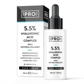 Sérum Acide Hyaluronique 5,5% - Creme Hydratante Visage - Collagene et Acide Hyaluronique - Serum Visage - Hydrate, Éclaircit...
