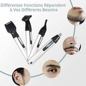 COLFULINE Tondeuse Nez et Oreille 4 en 1 Tondeuse à Poils doreille Professionnelle, Tondeuse à Poils de Nez USB Rechargeable
