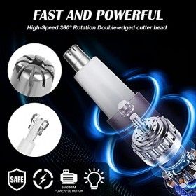 URAQT Tondeuse Nez Électrique, 2 en 1 Tondeuse à sourcils Wet & Dry Nose Ear, USB Rechargeable Tondeuse Nez Oreilles Homme & 