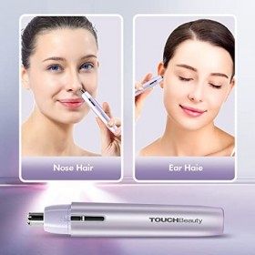 Tondeuse Nez Femmes, TOUCHbeauty Rasoir Électrique Indolore Pour Nez Oreilles Visage, Professionnelle, à Piles, Étanche AG-20
