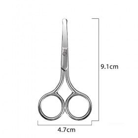 Ikadiya Visage Cheveux Ciseaux Arrondis, Ciseaux Poils De Nez Et Oreilles À Bout Rond Professionnel Inoxydable, Ciseaux Poils