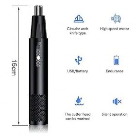 Kytpyi Nose Hair Trimmer for Men, Nose Trimmer, IPX5 Waterproof Upgrade Dual Blade Ear Hair Trimmer, Quiet Painless Nose Hair