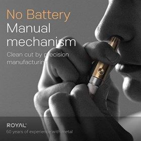 ROYAL [Fabriqué en Corée] Tondeuse à poils de nez de qualité supérieure pour homme Freikugel, manuelle, sans piles, laiton et