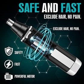 Tondeuse Nez Homme, Vivibel 3 en 1 Tondeuse Nez Oreilles Rechargeable, Tondeuse électrique Professionnelle, Tondeuse à sourci