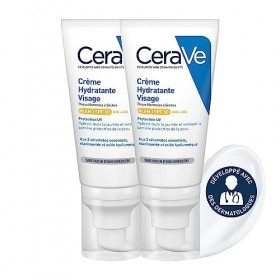 CeraVe Crème Hydratante Visage SPF 30 | 2 x 52ml | Crème Visage Jour Hydratante 24h à lAcide Hyaluronique pour Peaux Normale ...