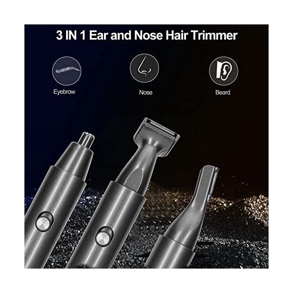 Tondeuse nez oreilles homme,3 en 1 tondeuse nez femme,Tondeuse Professionnelle Indolore Pour Sourcils/Nez et Poils Du Visage,