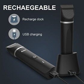 Tondeuse à Poils Corporels Pour Hommes,Scdom Tondeuse à Poils Pubiens Pour Hommes Avec Station de Charge USB Pour laine, la 