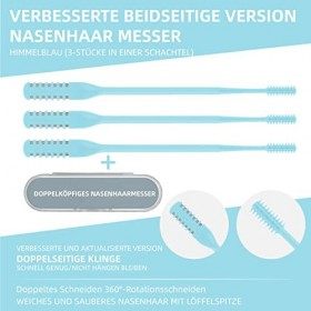 Tondeuse à poils de nez,3 PCS Double Extrémité Épiler Pour Les poils de Nez,360 Degrés Pour Nettoyer Les poils De Nez,Couper 