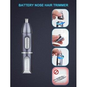 YONGPOW Tondeuse Poil De Nez et Oreilles Homme Professionnel Rasoir Coupe Barbe Batterie Rechargeable 2en1 Femme Alimentée P