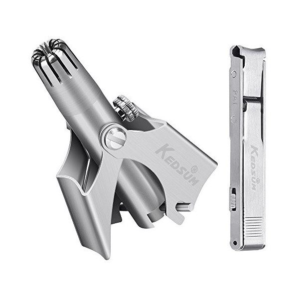 KEDSUM Tondeuse Nez-Oreilles Professionnelles en Acier Inoxydable,Lavable,Cieaux pour Poils de Nez,Manuelle,Tondeuse Visage, 