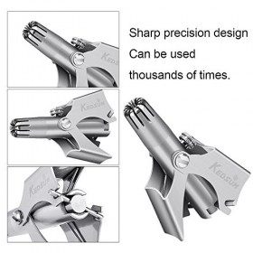 KEDSUM Tondeuse Nez-Oreilles Professionnelles en Acier Inoxydable,Lavable,Cieaux pour Poils de Nez,Manuelle,Tondeuse Visage, 