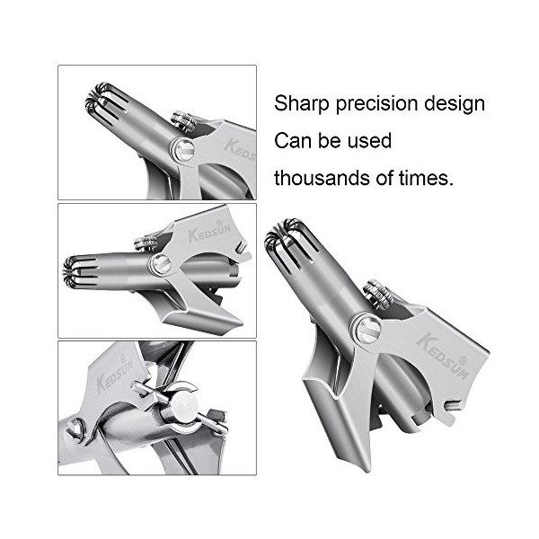 KEDSUM Tondeuse Nez-Oreilles Professionnelles en Acier Inoxydable,Lavable,Cieaux pour Poils de Nez,Manuelle,Tondeuse Visage, 