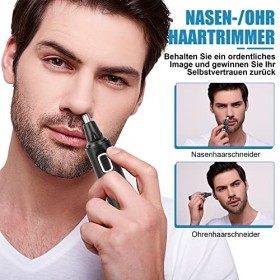 Tondeuse pour poils de nez pour homme - Mise à niveau 2022 - Tondeuse indolore pour poils du visage et oreilles avec lames à 